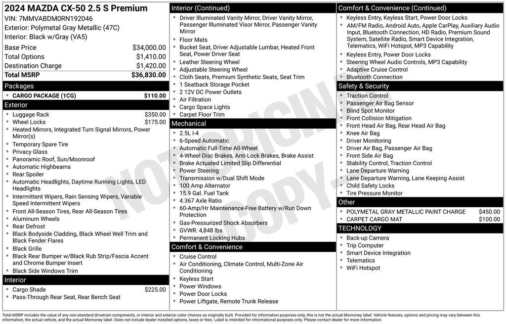 2024 Mazda Mazda CX-50 2.5 S Premium Package