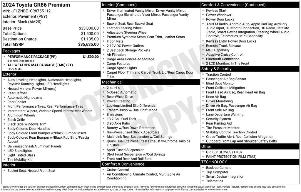 2024 Toyota GR86 Premium Performance Pack
