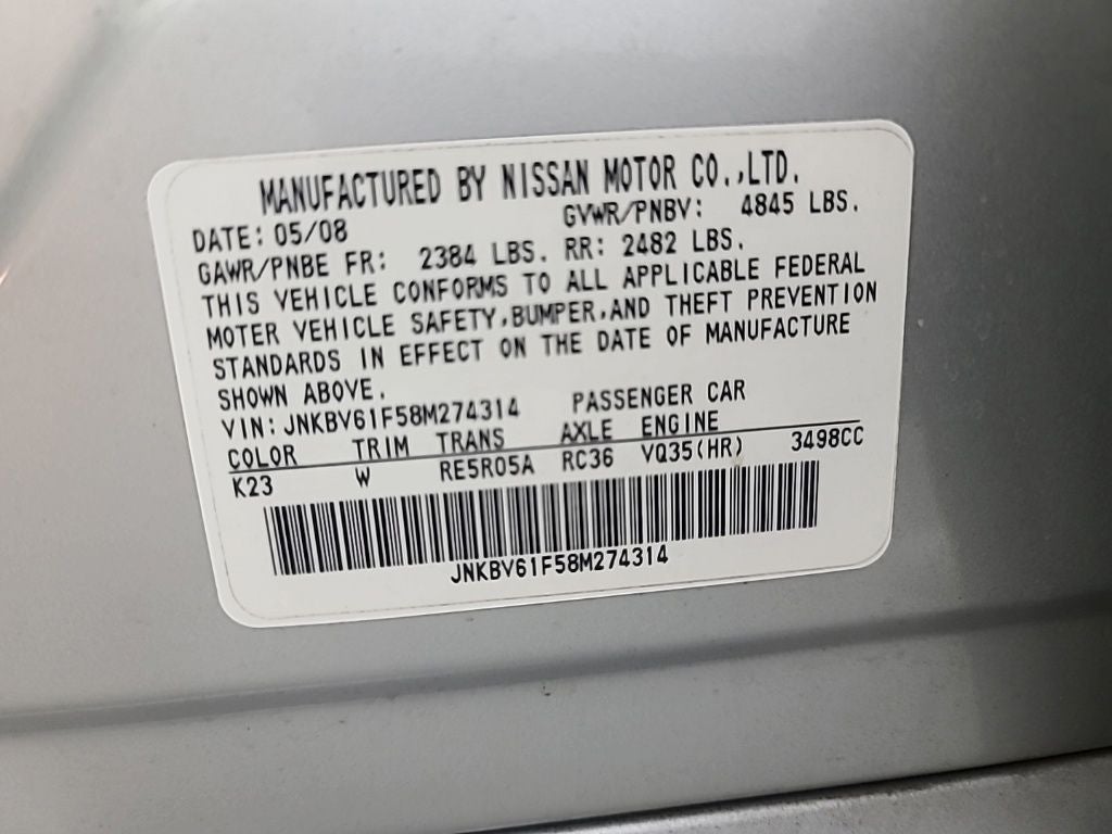 2008 INFINITI G35 X
