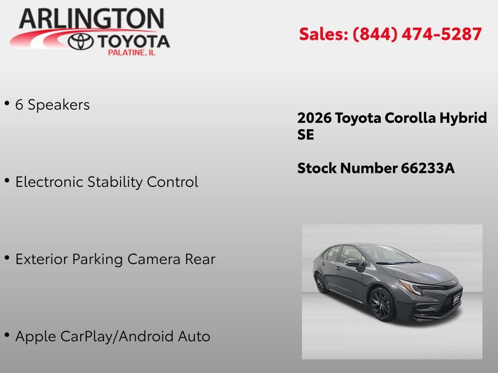 2026 Toyota Corolla Hybrid SE