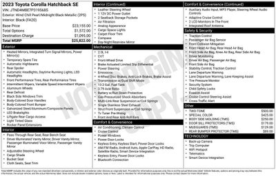 2023 Toyota Corolla Hatchback SE