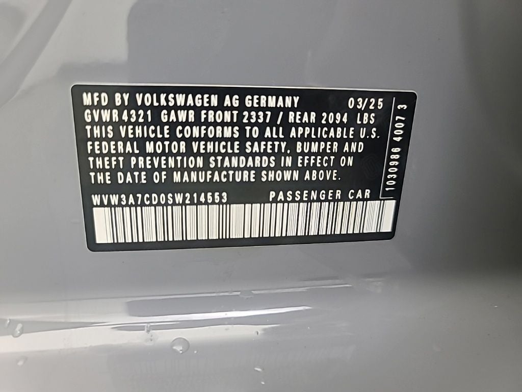 2025 Volkswagen GTI 2.0T SE