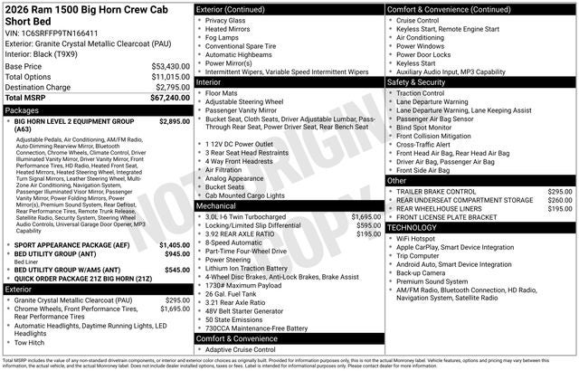 2026 RAM 1500 Big Horn/Lone Star