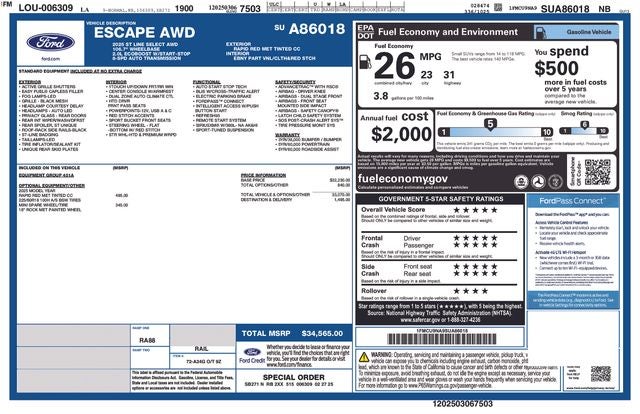 2025 Ford Escape ST-Line Select