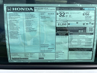 2026 Honda Accord LX