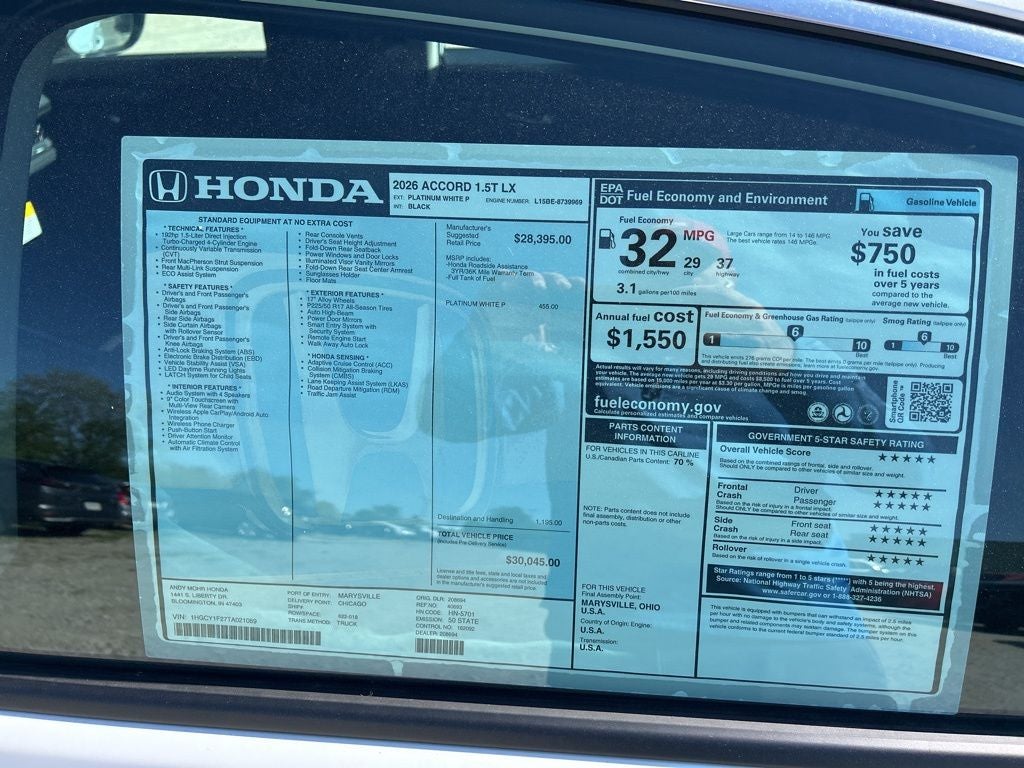 2026 Honda Accord LX