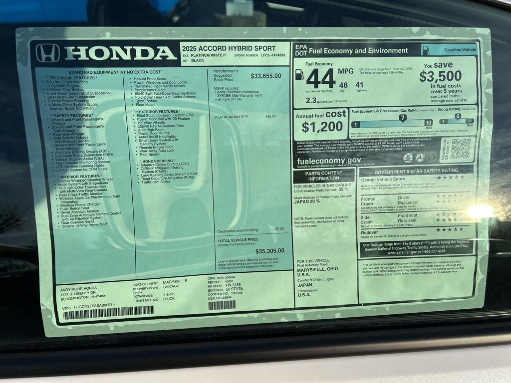 2025 Honda Accord Hybrid Sport