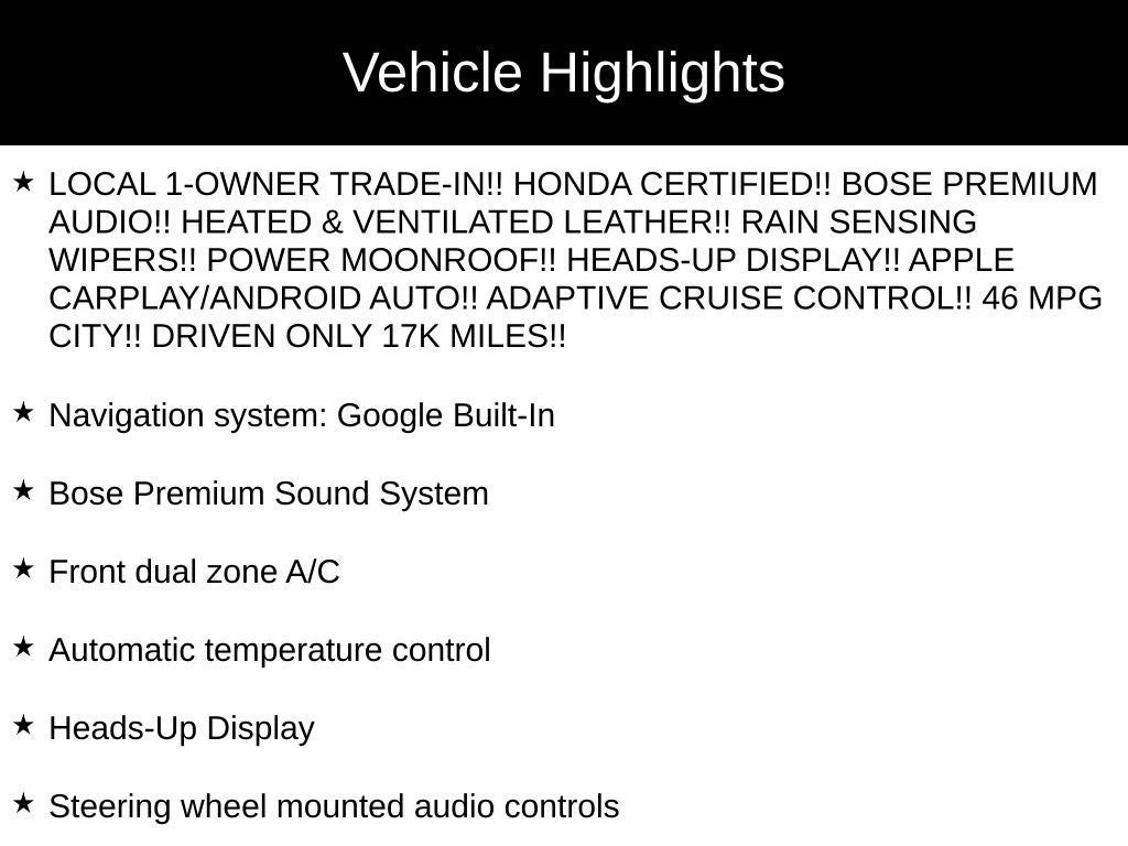 2023 Honda Accord Hybrid Touring