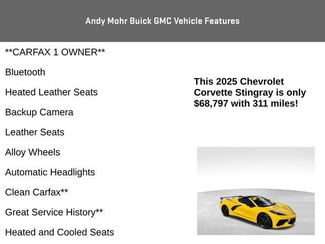 2025 Chevrolet Corvette Stingray 1LT