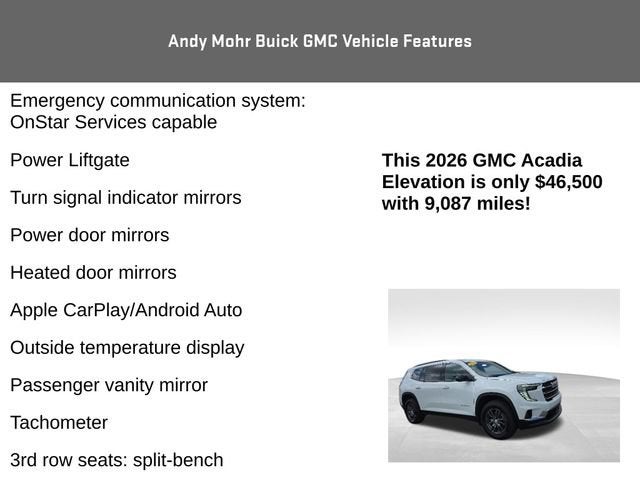 2026 GMC Acadia Elevation