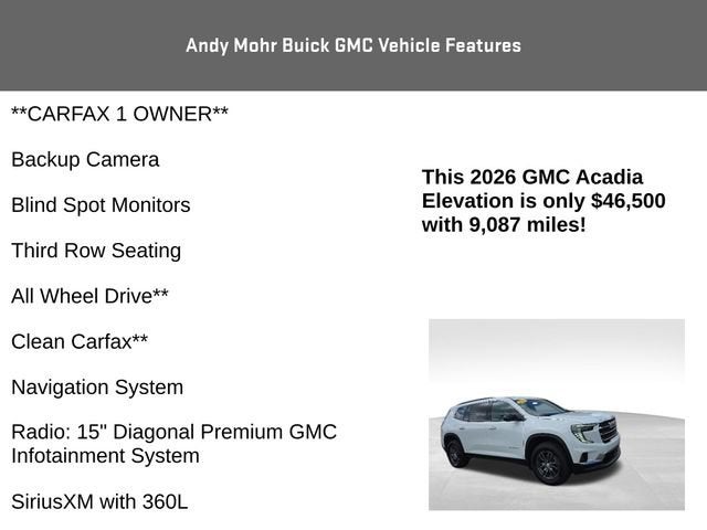2026 GMC Acadia Elevation