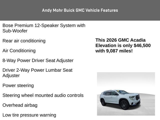 2026 GMC Acadia Elevation