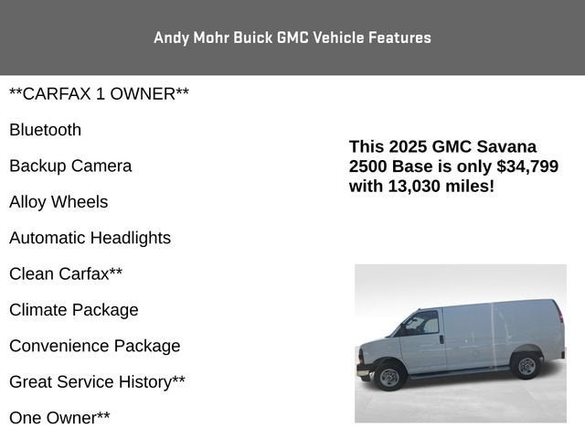 2025 GMC Savana Cargo Work Van