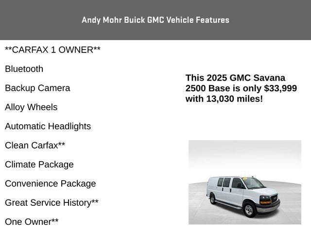 2025 GMC Savana Cargo Work Van