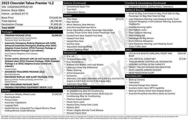 2023 Chevrolet Tahoe Premier