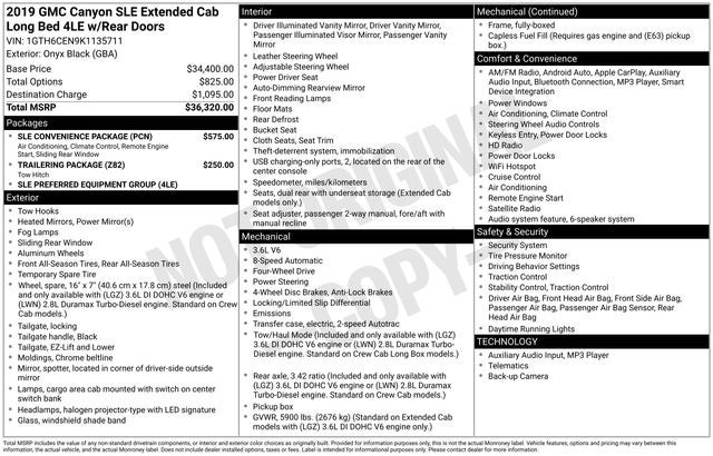 2019 GMC Canyon SLE1