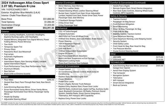 2024 Volkswagen Atlas Cross Sport 2.0T SEL Premium R-Line