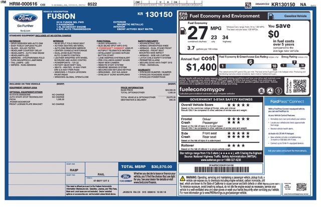 2019 Ford Fusion SEL