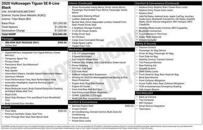 2020 Volkswagen Tiguan 2.0T SE R-Line Black 4Motion