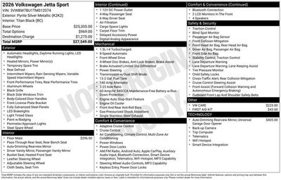 2026 Volkswagen Jetta 1.5T Sport