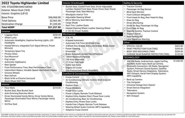 2022 Toyota Highlander Limited